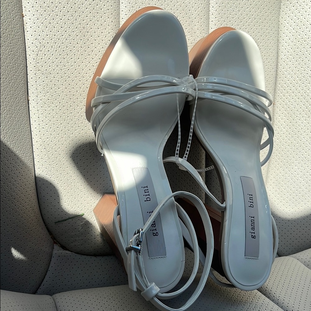 Gianni Bini White High Heel Sandals with Straps